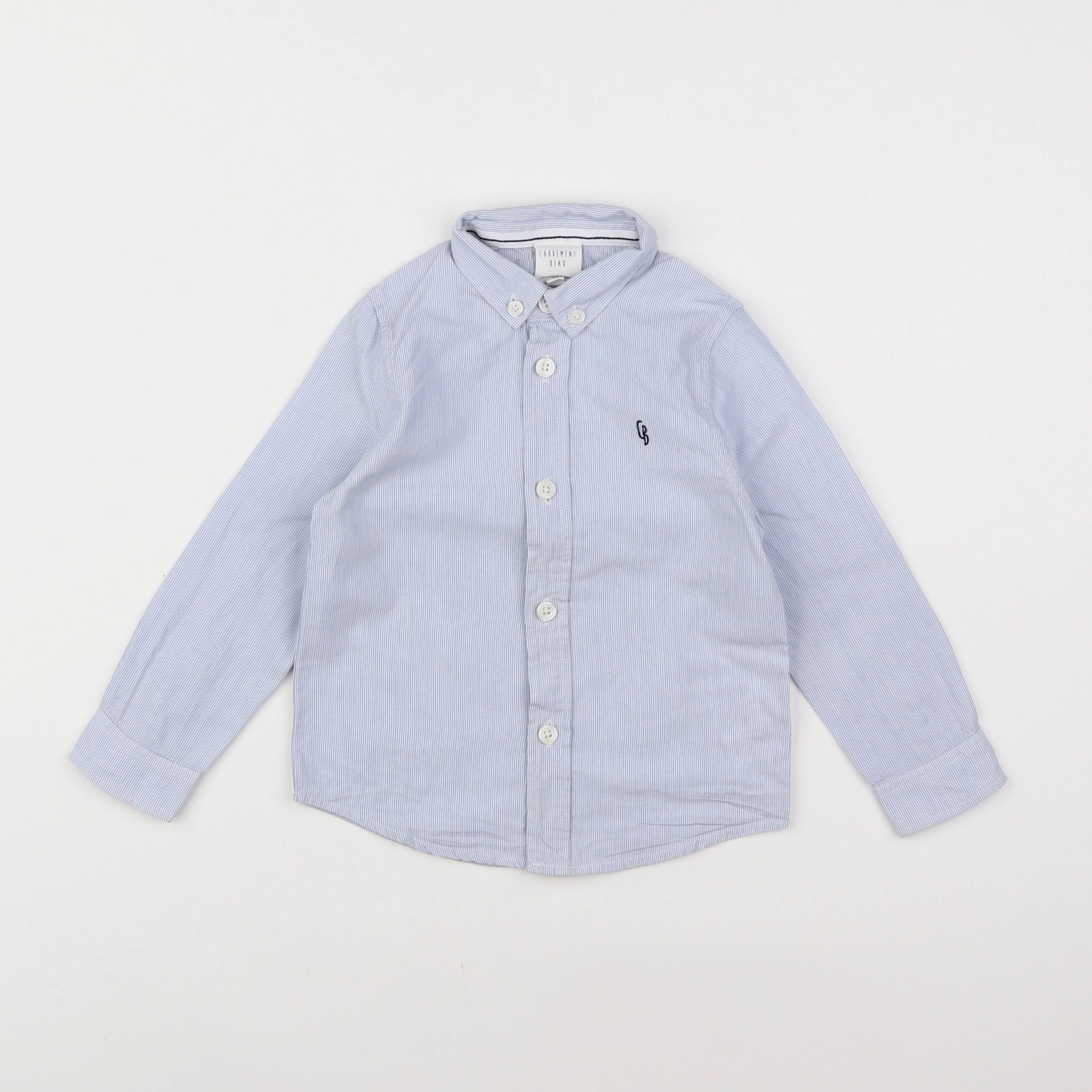 Carrément Beau - chemise blanc, bleu - 3 ans